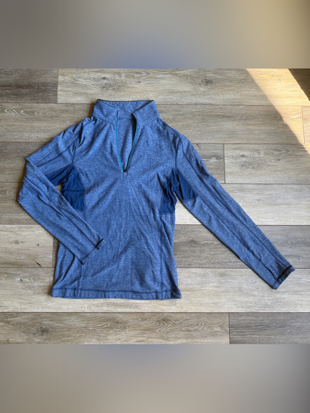 lululemon athletica Heathered Blue Quarter-Zip Top